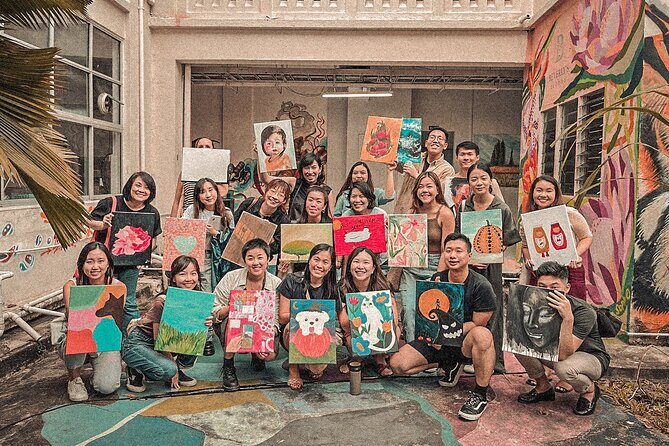 2 Hour Art Jamming Session in Singapore - How the 2 hours work: from apron to acrylic artwork