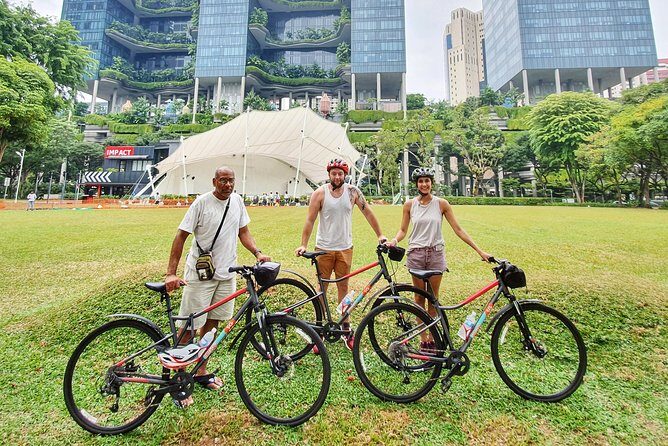 Historical Singapore Bike Tour on Full-Sized Bicycles - City Hall and the WW2 civilian memorial area: why the civic district matters
