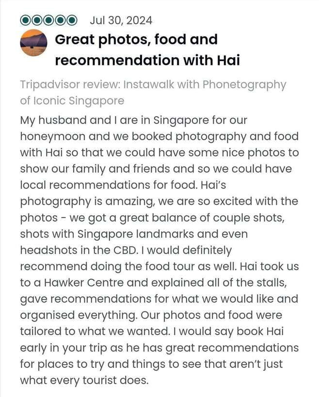 Instawalks of Iconic Singapore Photography Services - Key things that make this photowalk work