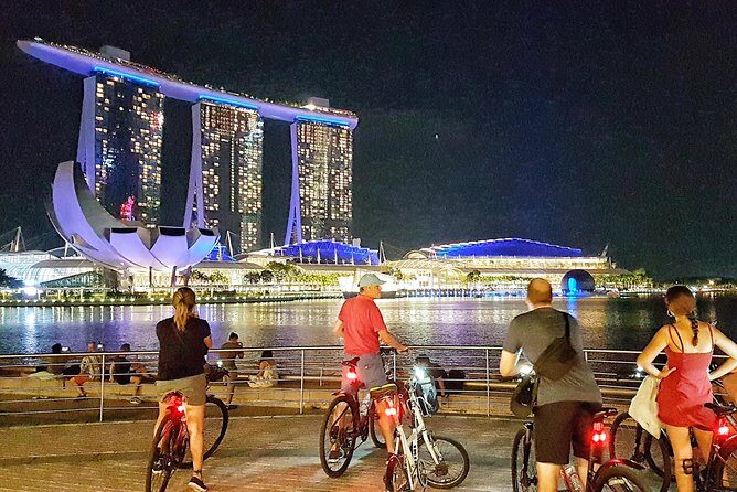 Marina Bay Night Cycling Tour - Singapore National Stadium: modern architecture with a big footprint