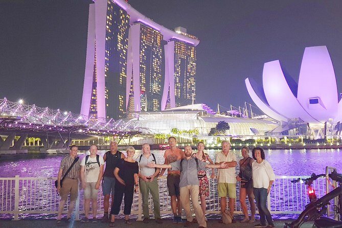 Marina Bay Night Cycling Tour - Pit Grandstand and the F1 connection you can feel