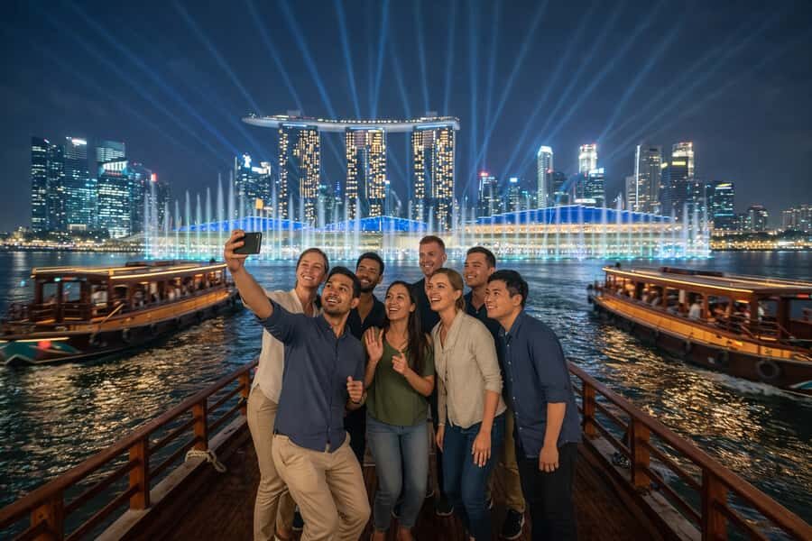 Singapore Starry Night: Cruise, Garden Rhapsody & Spectra - Clarke Quay and the Singapore River cruise: the skyline from water level